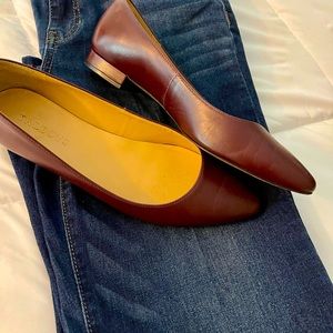 Burgundy flats